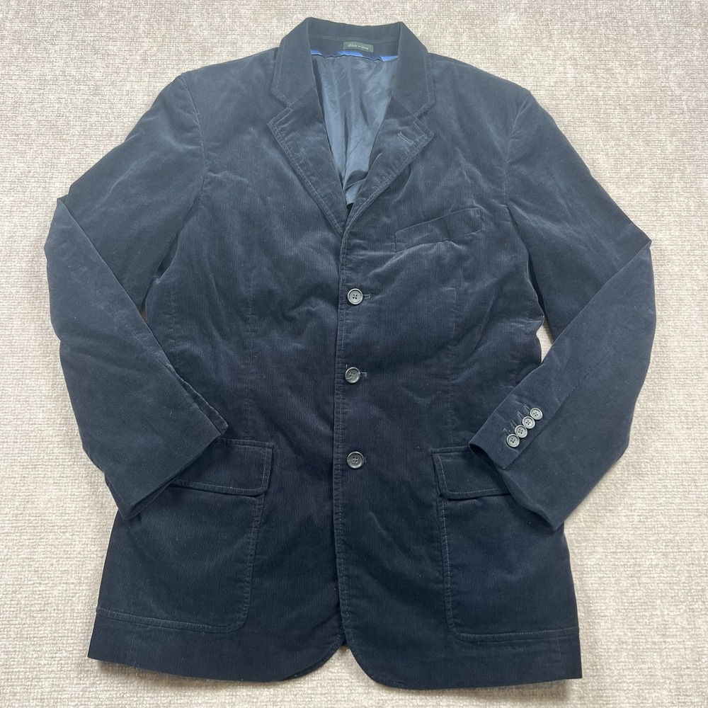J. Crew Navy Corduroy Blazer 42R Men's 3 Button Field Coat Preppy Sport Coat